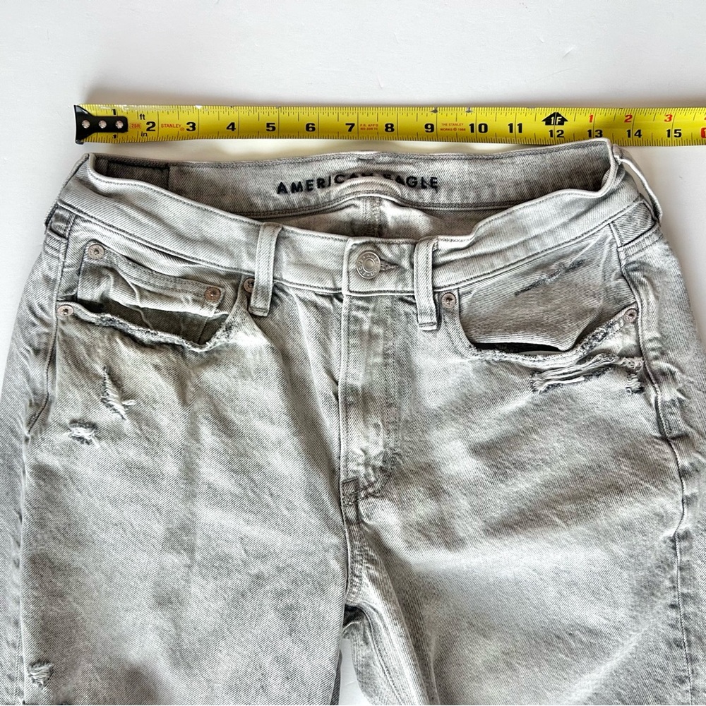 🍒(A461) Women’s American Eagle Jeans. Light Gray Distressed Wash. Size: 6 Long - Picture 13 of 15